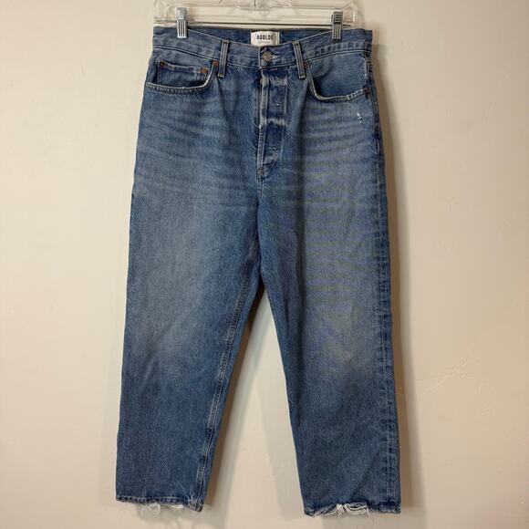 Agolde Light Blue Straight Leg Jeans - Picture 2 of 10